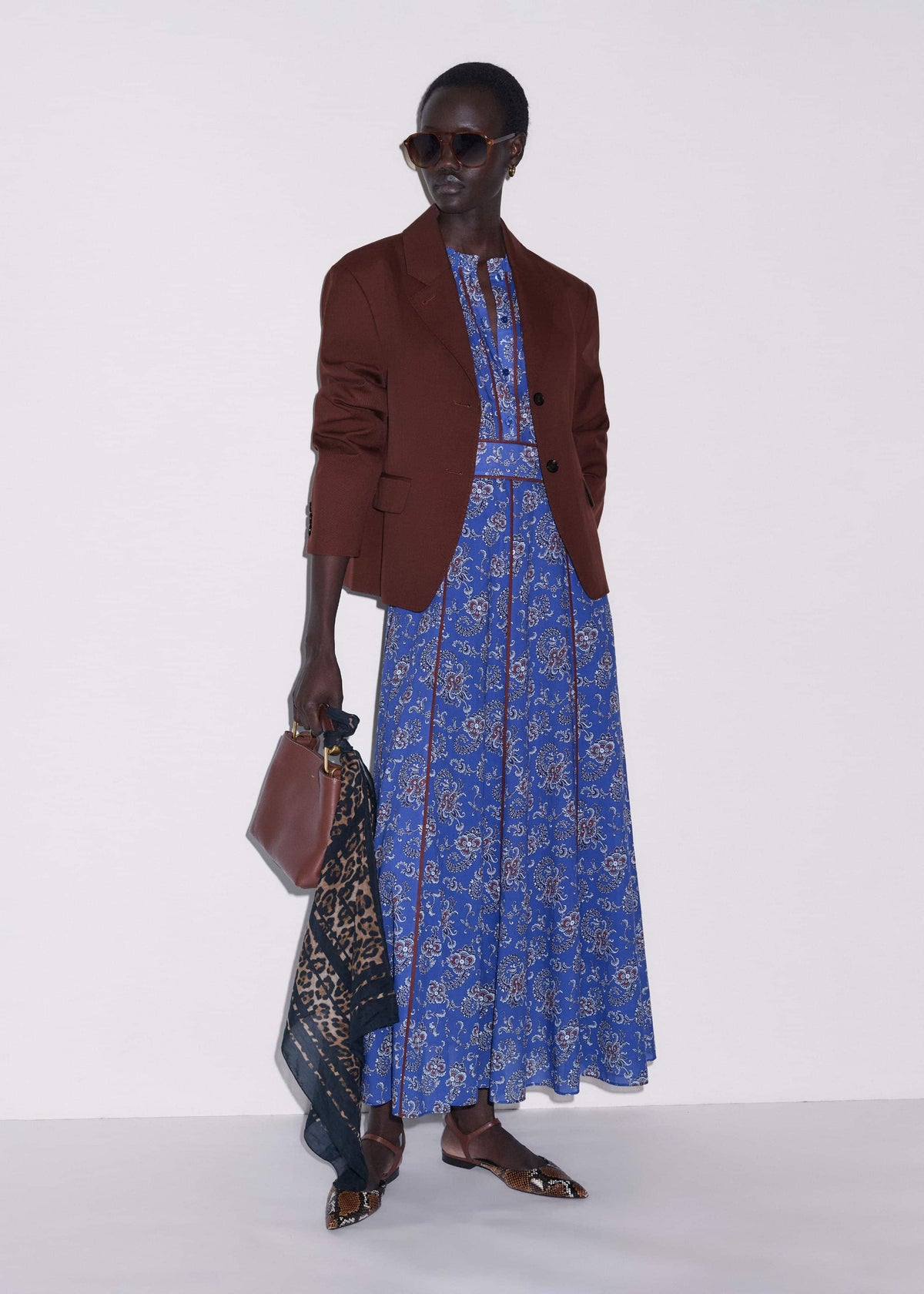 ME+EM Clothing Blue Fit + Flare Maxi Dress