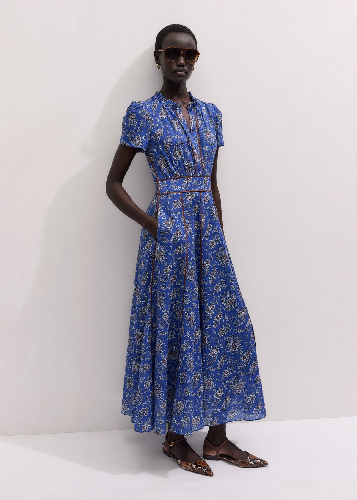 ME+EM Clothing Blue Fit + Flare Maxi Dress