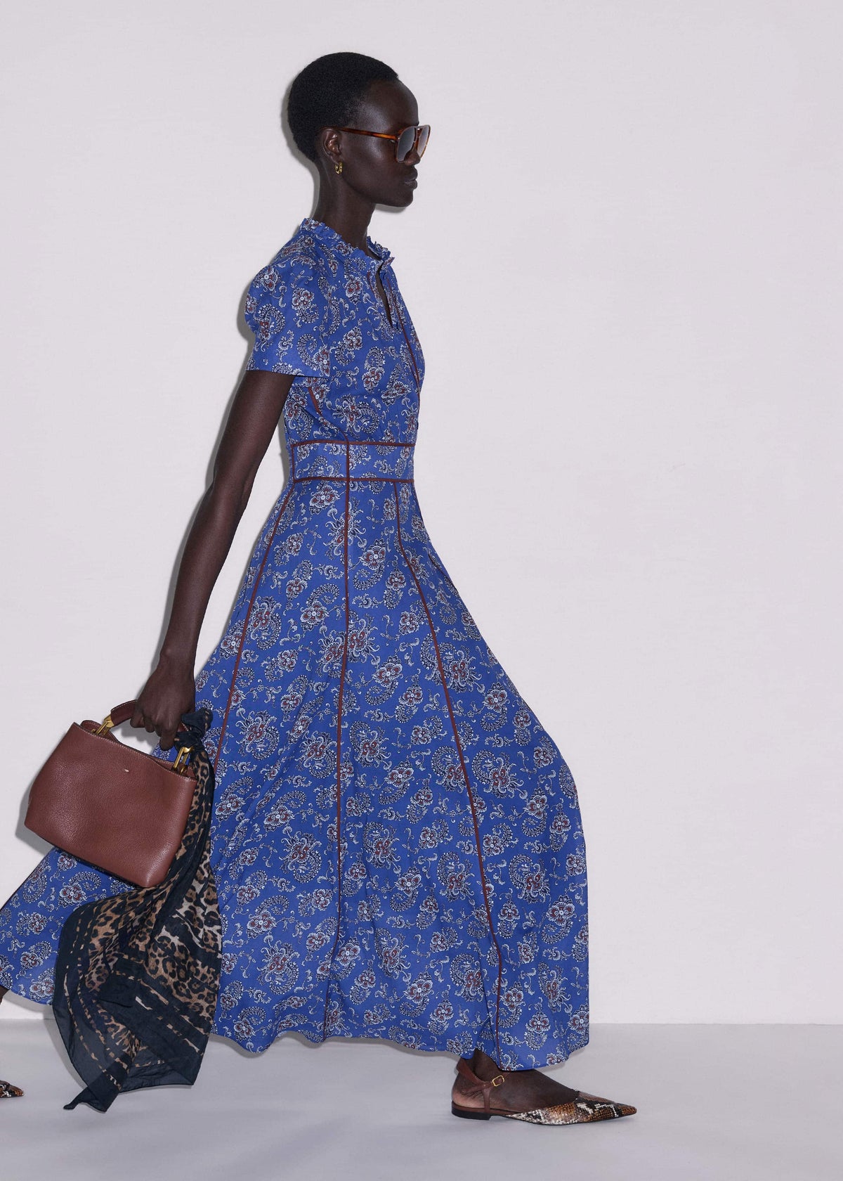 ME+EM Clothing Blue Fit + Flare Maxi Dress