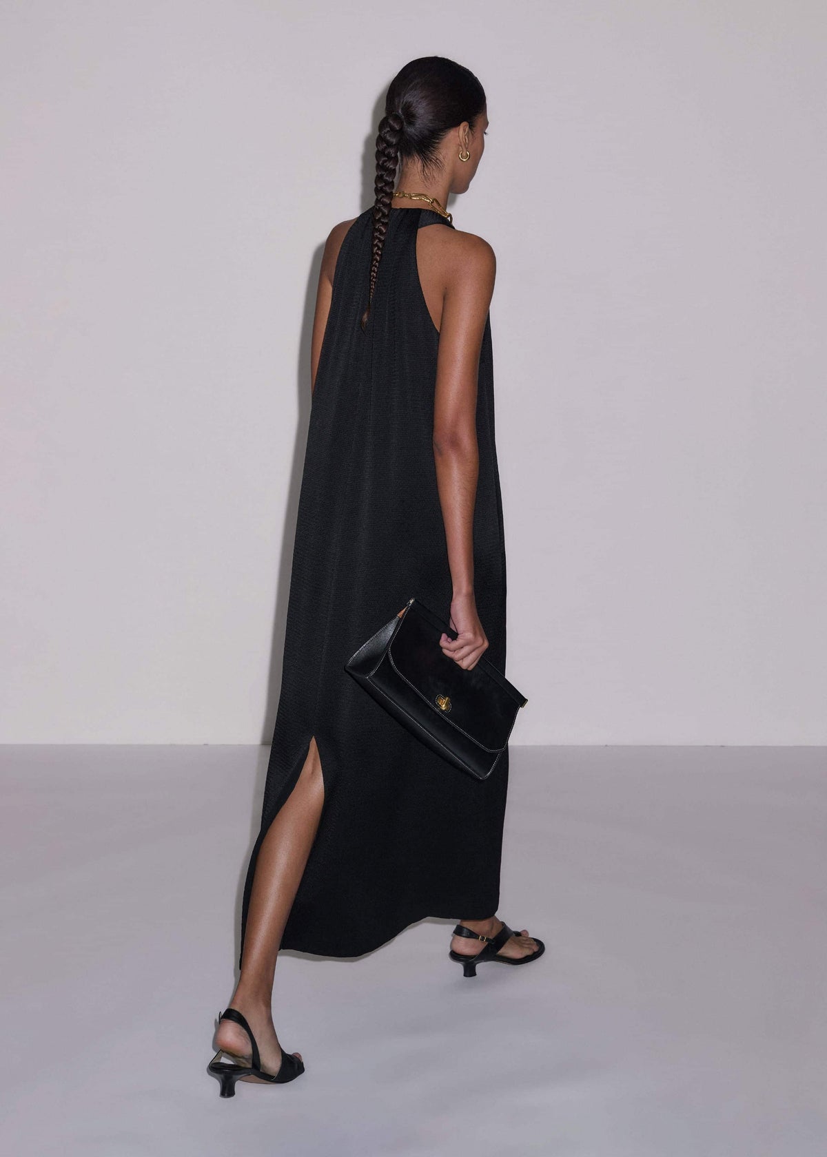 ME+EM Clothing Black Halterneck Maxi Dress