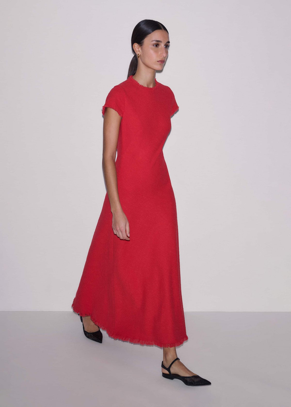 ME+EM Clothing Red Bias Cut AM-PM Maxi Dress