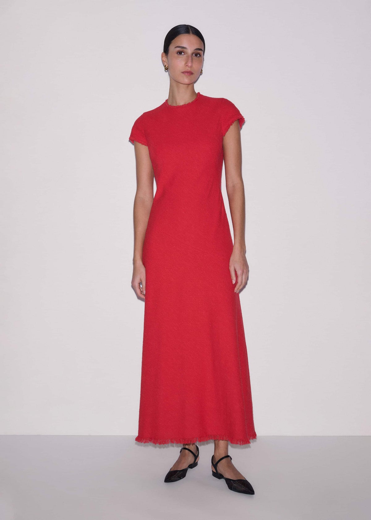 ME+EM Clothing Red Bias Cut AM-PM Maxi Dress