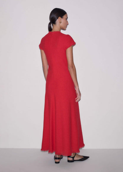 ME+EM Clothing Red Bias Cut AM-PM Maxi Dress