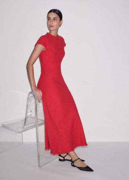 ME+EM Clothing Red Bias Cut AM-PM Maxi Dress