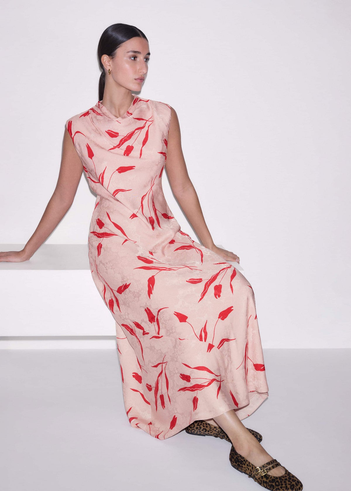 ME+EM Clothing Pink Bias Cut Maxi Dress