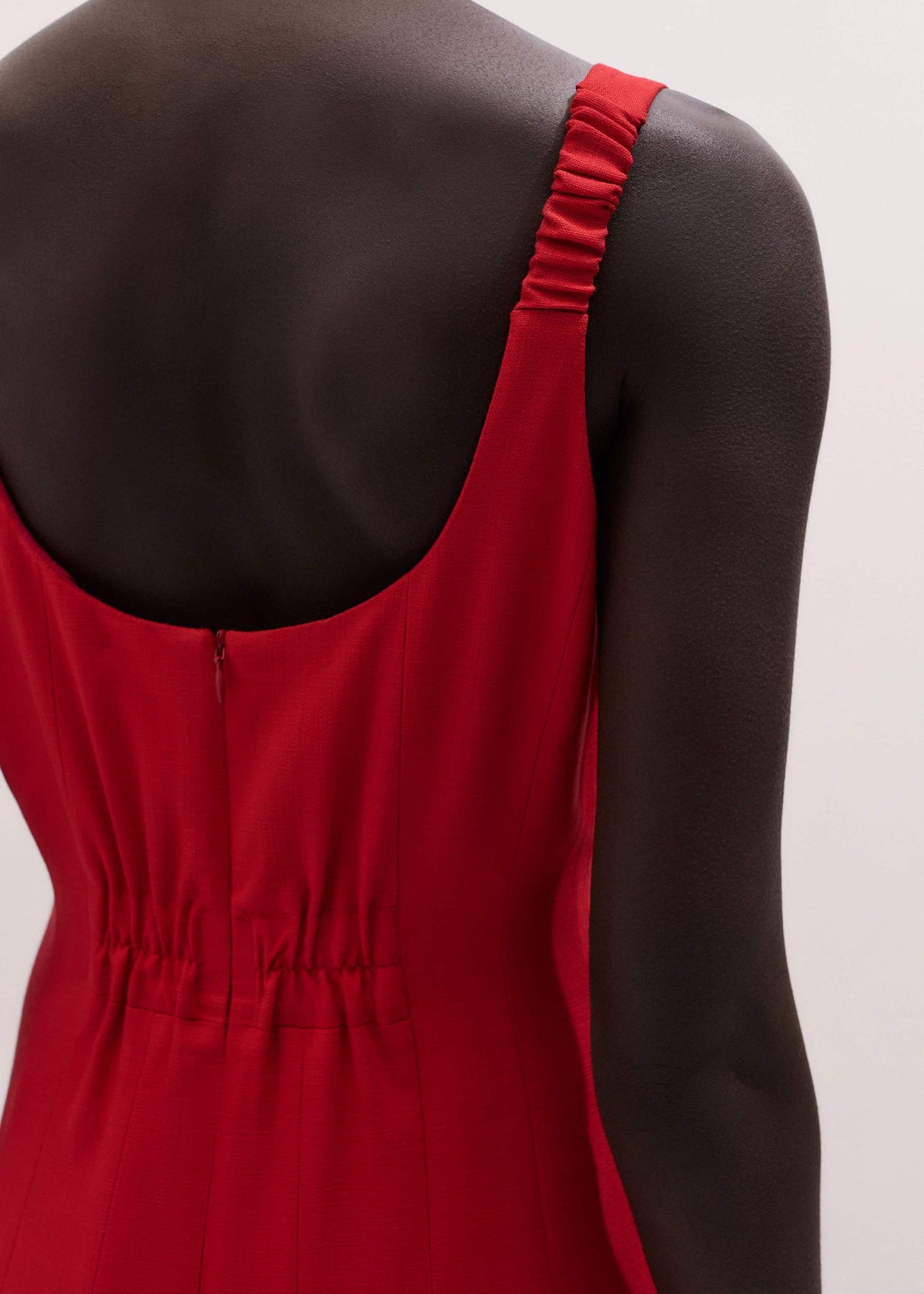 ME+EM Clothing Red Contour Seam Fit + Flare Maxi Dress