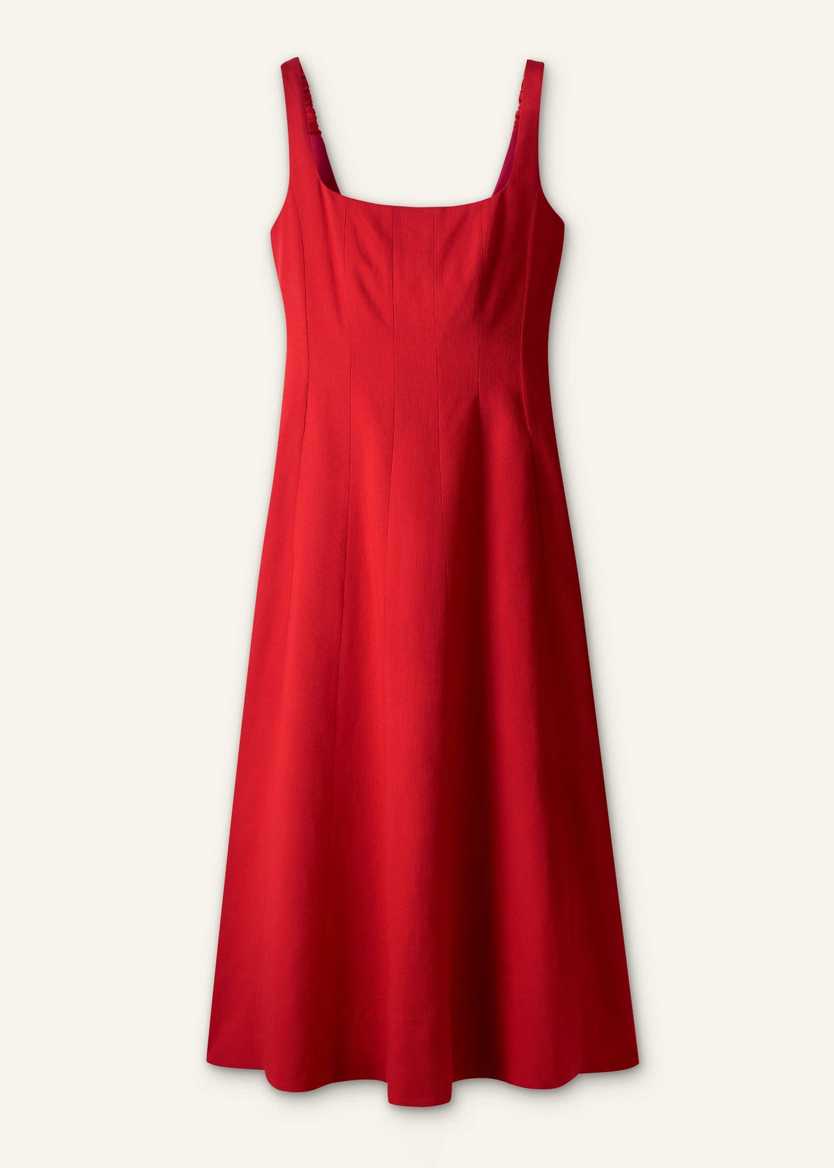 ME+EM Clothing Red Contour Seam Fit + Flare Maxi Dress