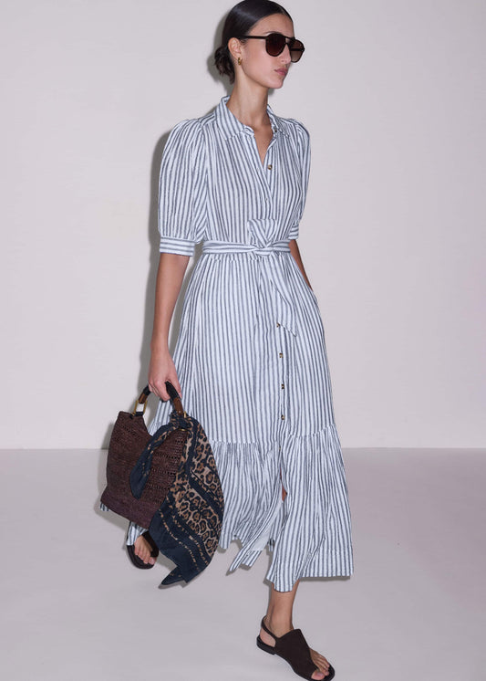 ME+EM Clothing Navy Midi Shirt Dress