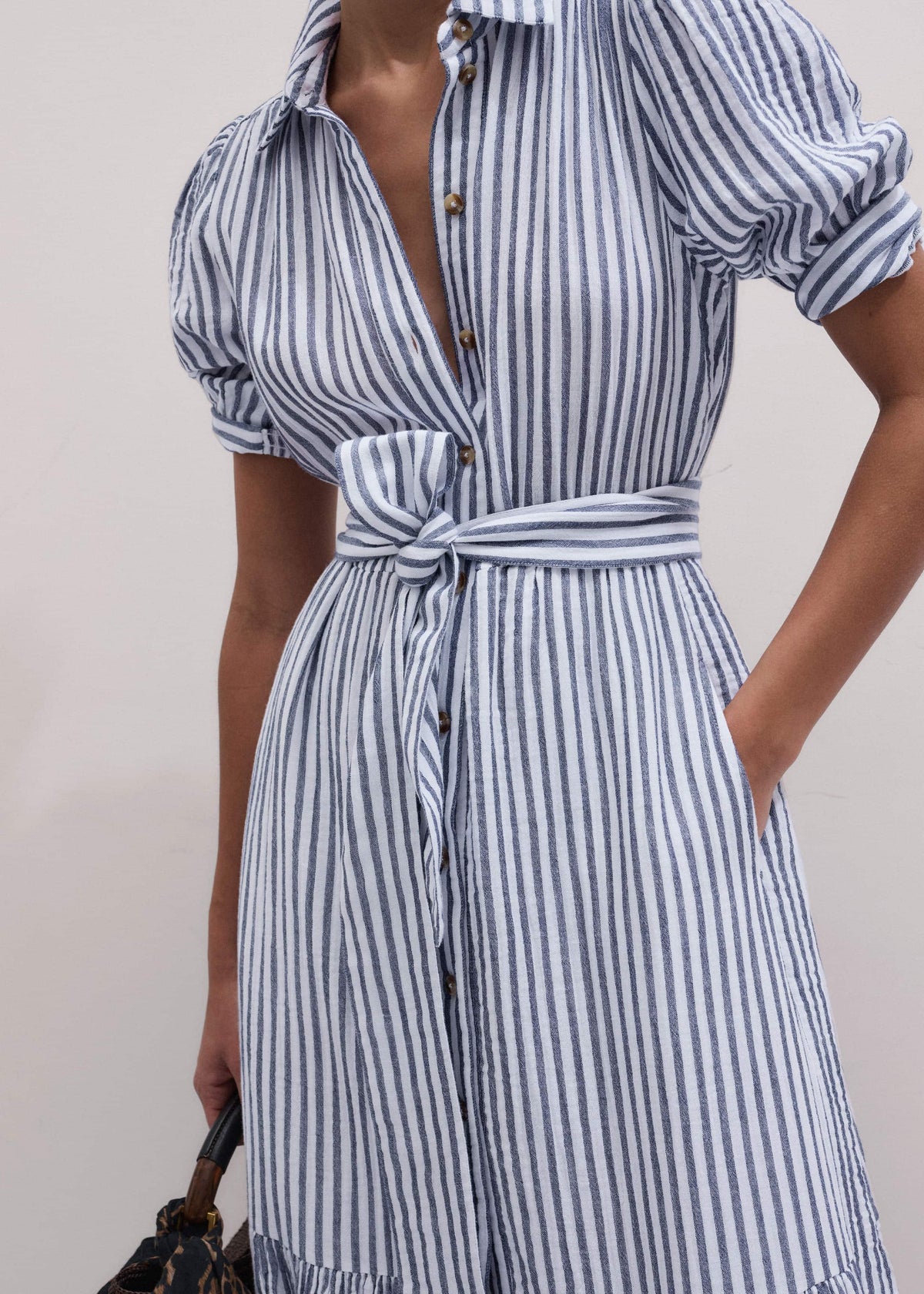 ME+EM Clothing Navy Midi Shirt Dress
