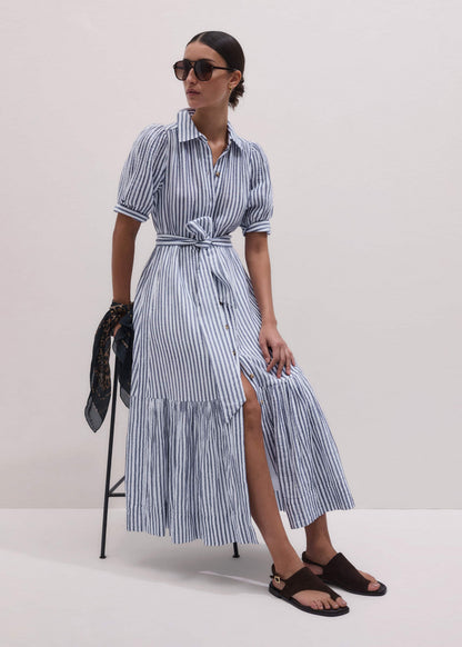 ME+EM Clothing Navy Midi Shirt Dress