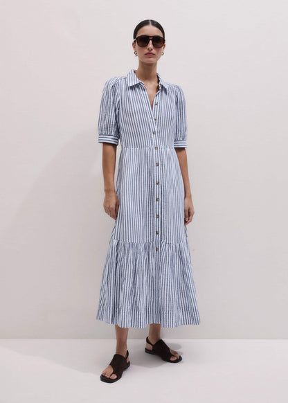 ME+EM Clothing Navy Midi Shirt Dress