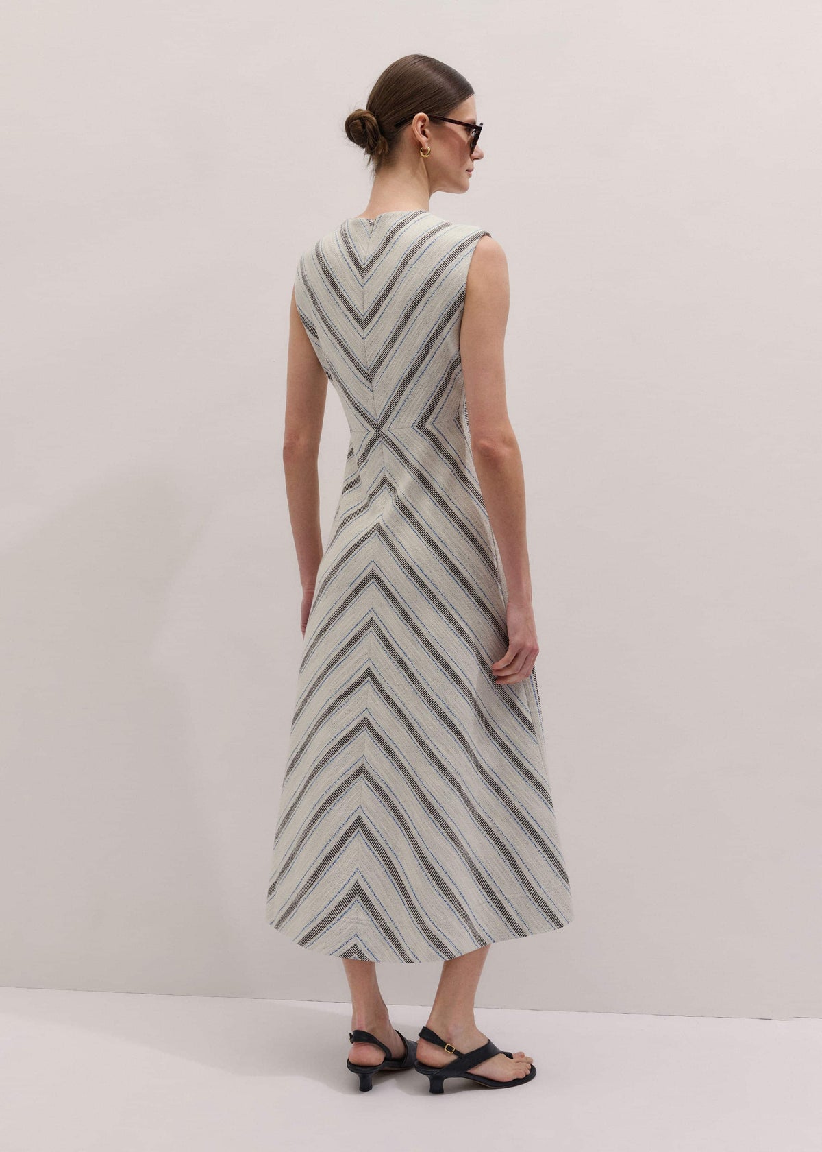 ME+EM Clothing Light Cream Fit + Flare Midi Dress