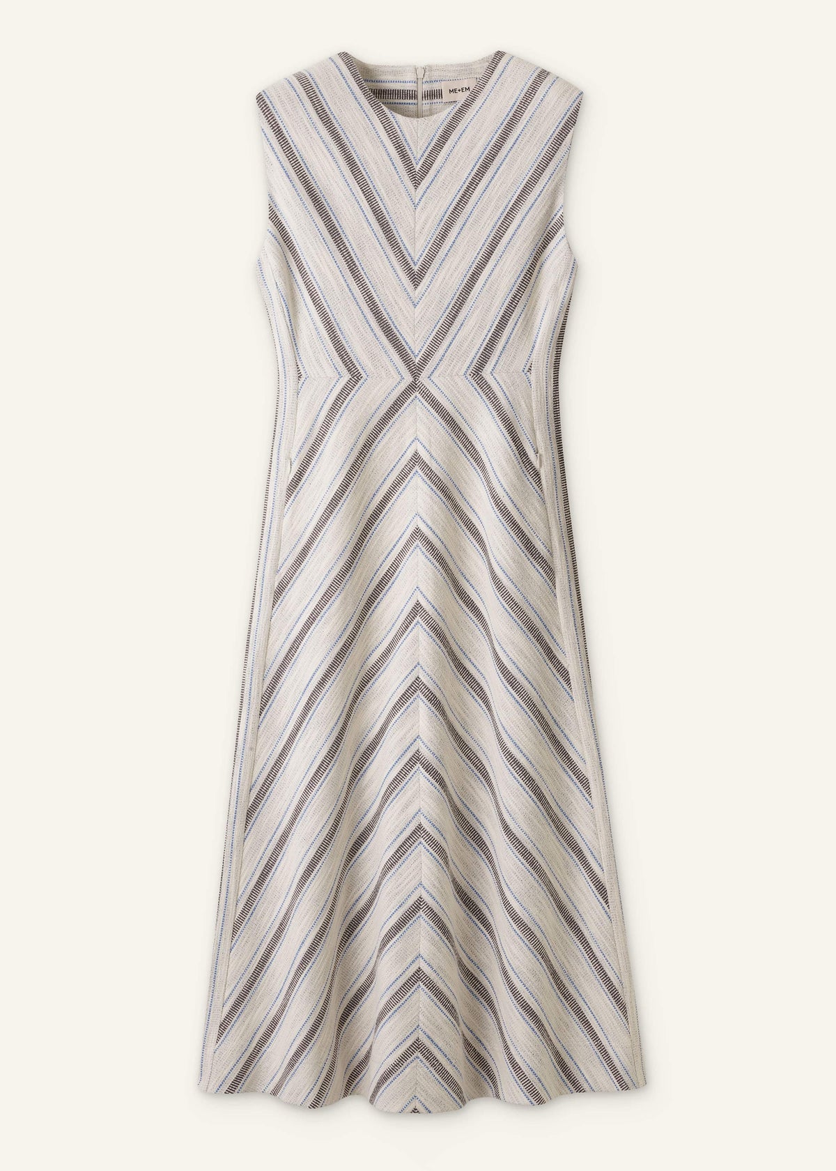 ME+EM Clothing Light Cream Fit + Flare Midi Dress