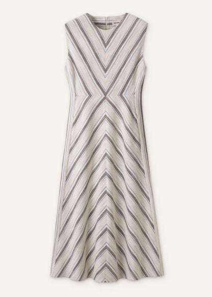 ME+EM Clothing Light Cream Fit + Flare Midi Dress