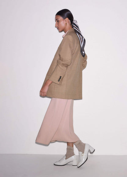 ME+EM Clothing Smoke Pink Contrast Stitch Midi Dress