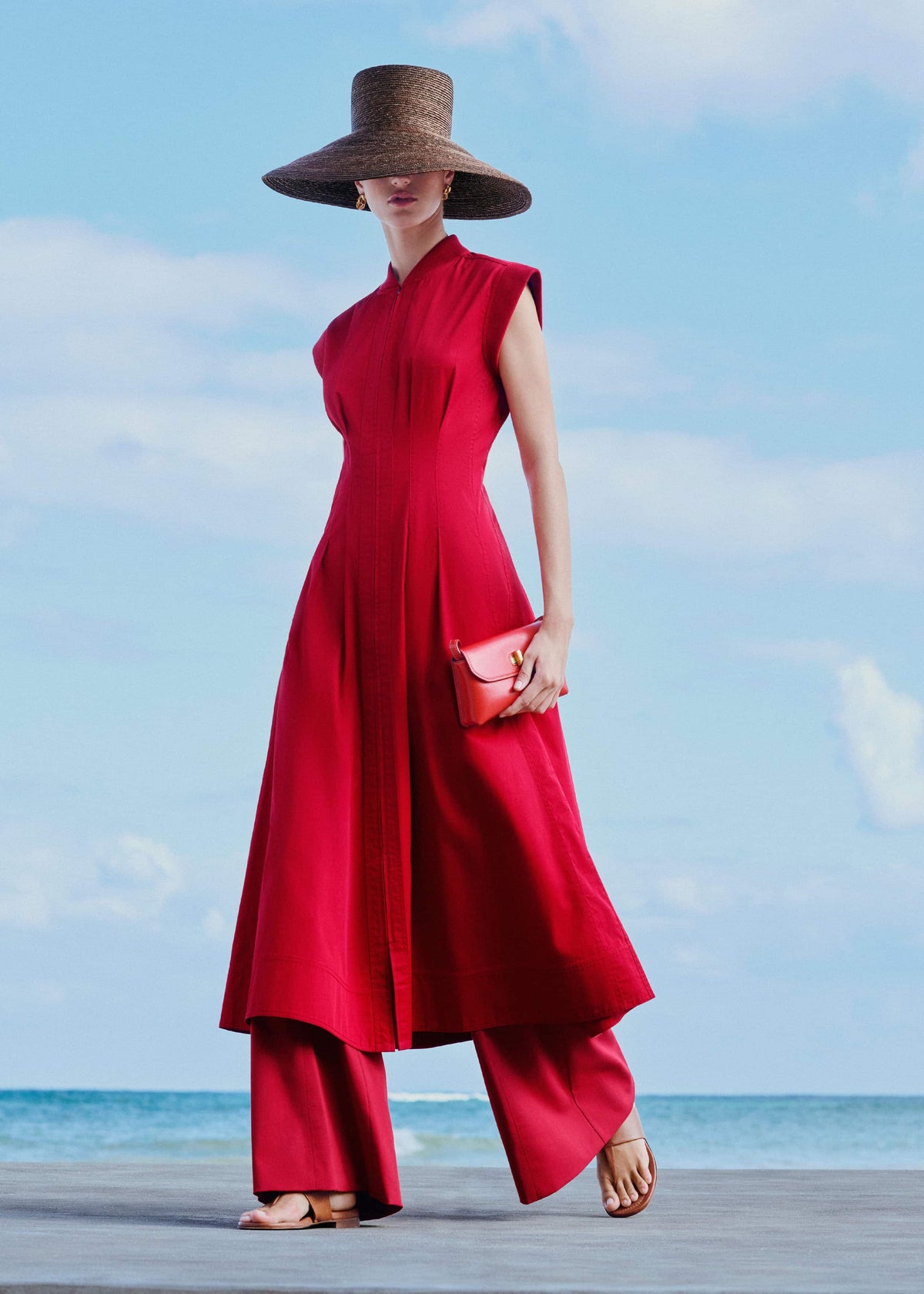 ME+EM Clothing Red Sporty Smart Midi Dress