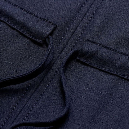 ME+EM Clothing Navy Fit + Flare Shirt Midi Dress
