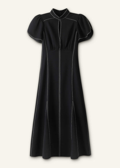 ME+EM Clothing Black Contrast Stitch Midi Dress