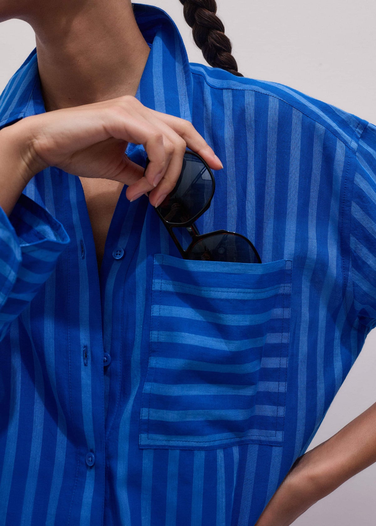 ME+EM Clothing Blue Beach Midi Shirt Dress