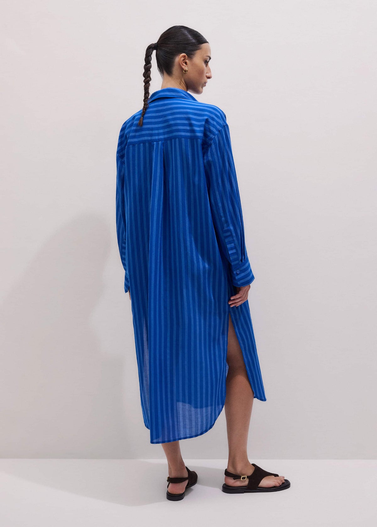 ME+EM Clothing Blue Beach Midi Shirt Dress