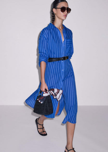 ME+EM Clothing Blue Beach Midi Shirt Dress