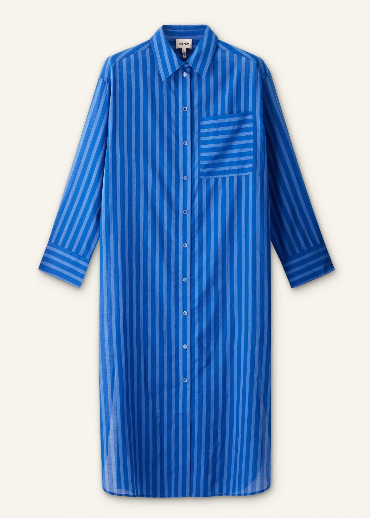 ME+EM Clothing Blue Beach Midi Shirt Dress