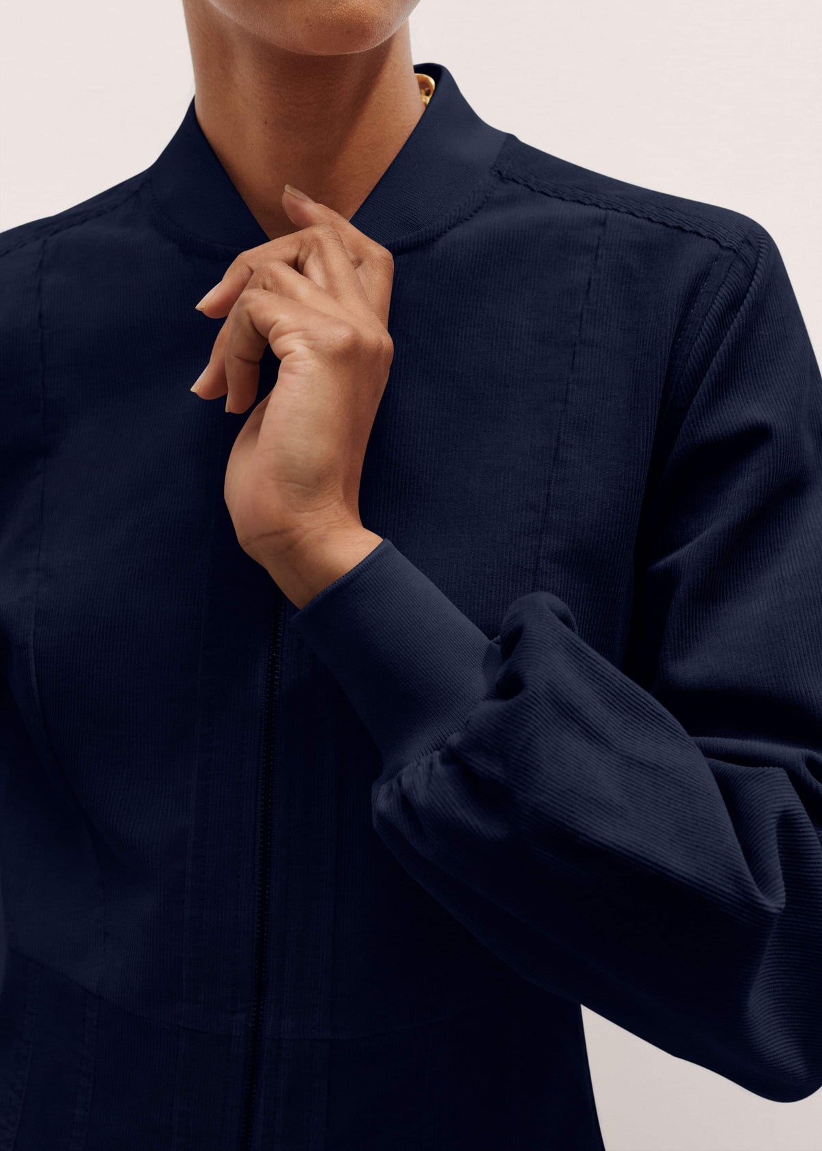 ME+EM Clothing Navy Cotton Cord Pleated Midi Dress