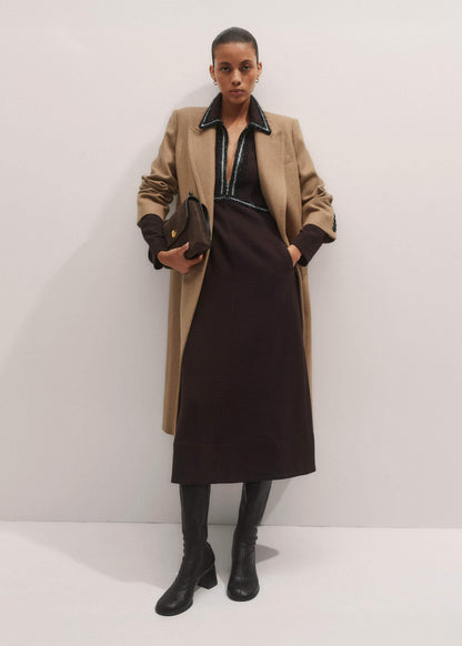 ME+EM Clothing Brown Tweed Midi Dress