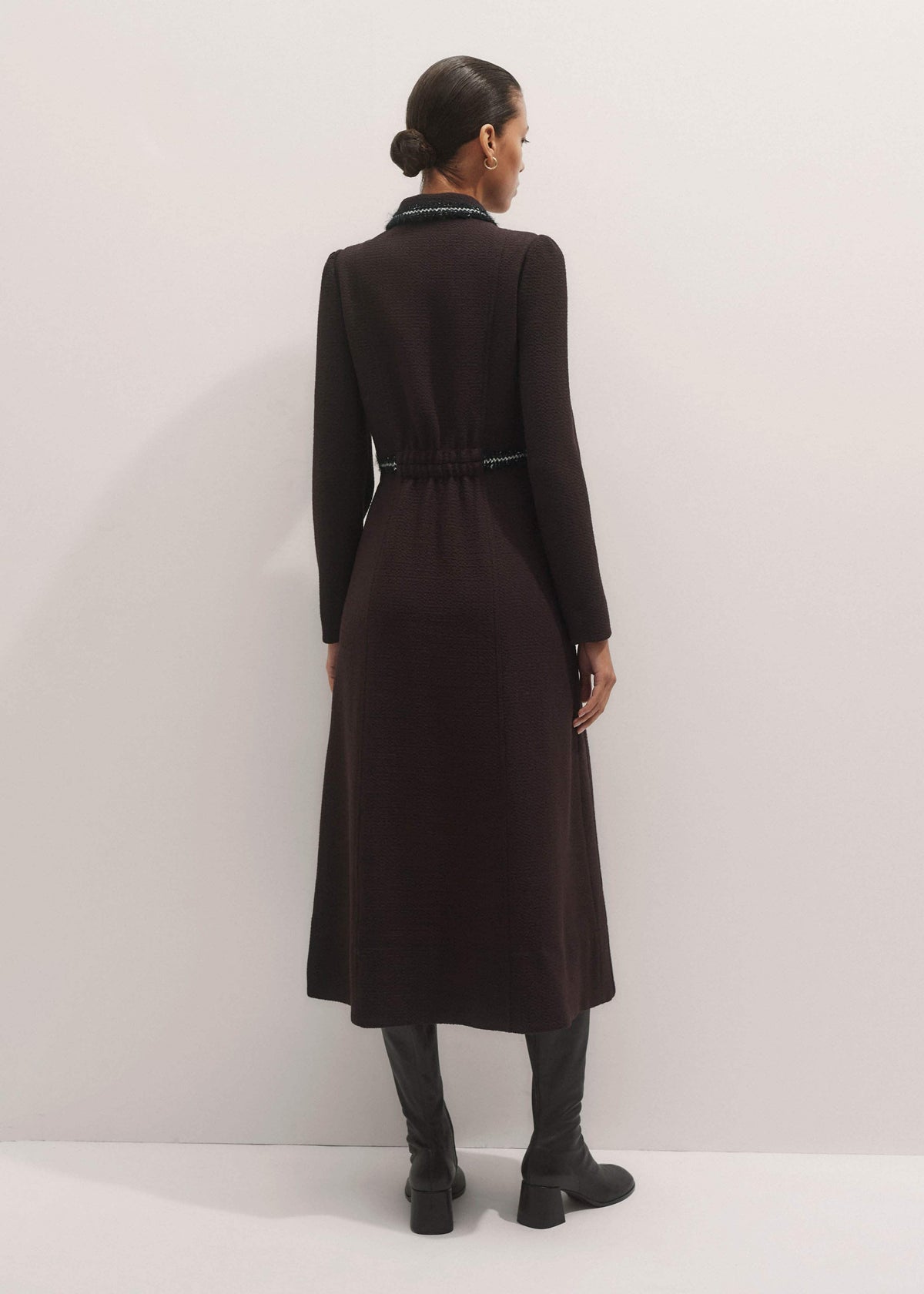 ME+EM Clothing Brown Tweed Midi Dress