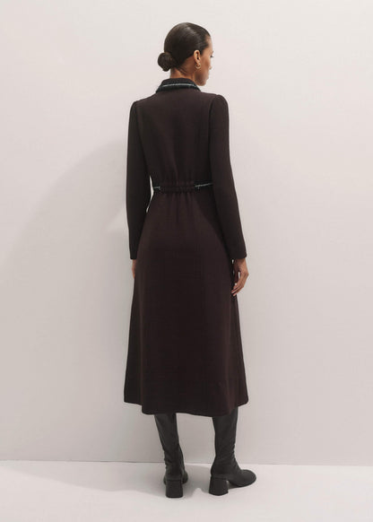 ME+EM Clothing Brown Tweed Midi Dress