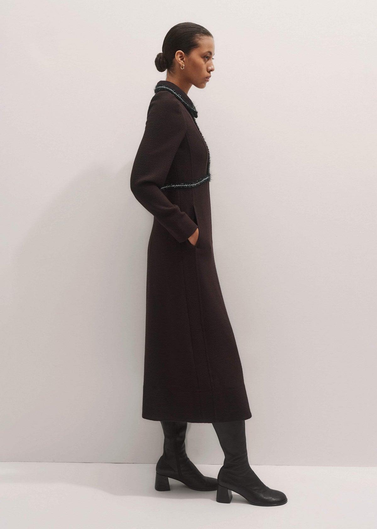 ME+EM Clothing Brown Tweed Midi Dress