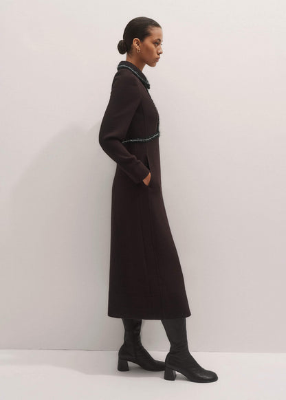 ME+EM Clothing Brown Tweed Midi Dress