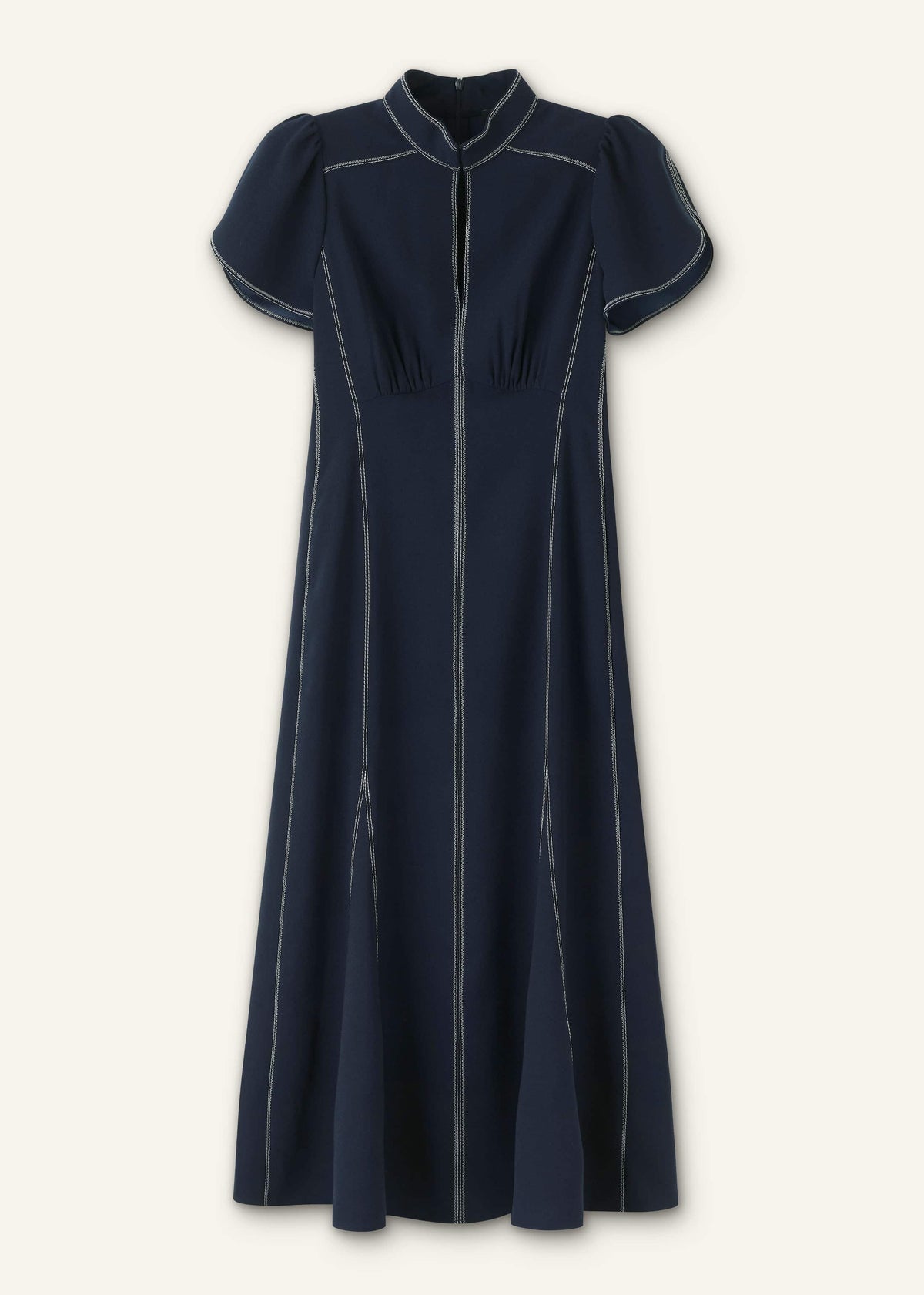 ME+EM Clothing Navy Contrast Stitch Midi Dress