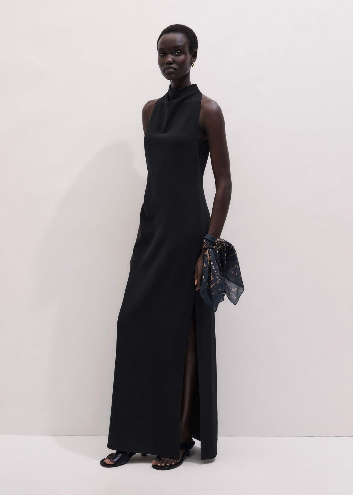 ME+EM Clothing Black Draped Full Length Dress