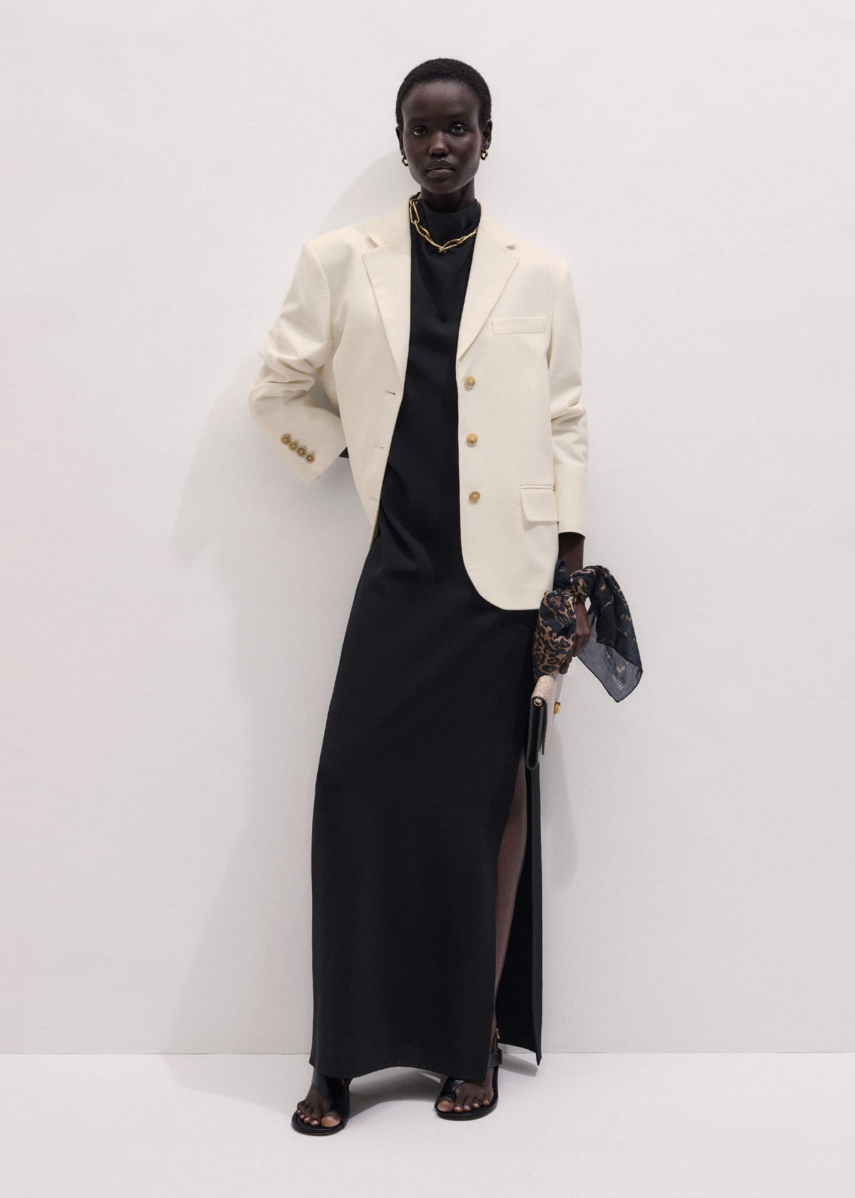 ME+EM Clothing Black Draped Full Length Dress