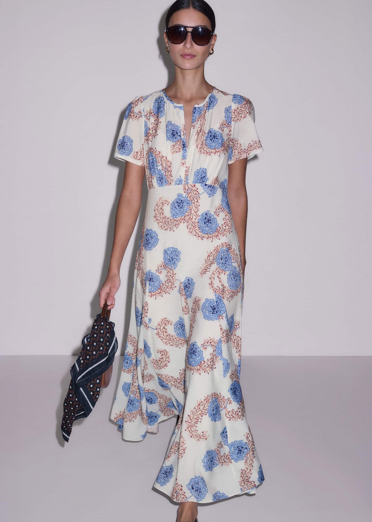 ME+EM Clothing Cream Fit + Flare Maxi Dress