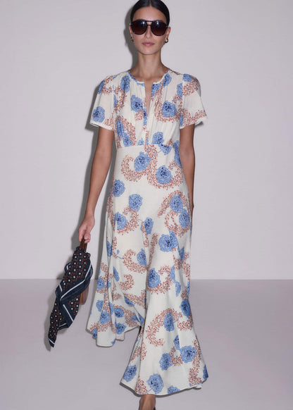ME+EM Clothing Cream Fit + Flare Maxi Dress