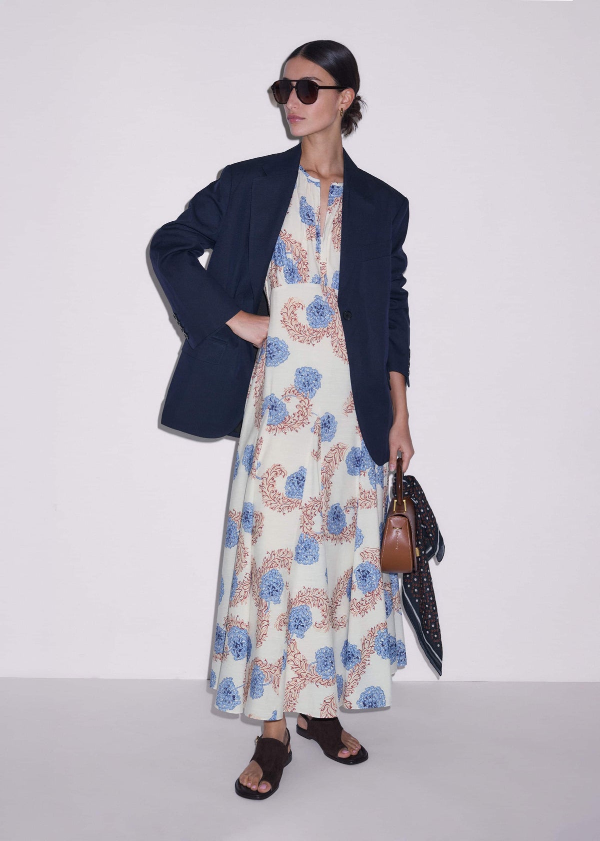 ME+EM Clothing Cream Fit + Flare Maxi Dress