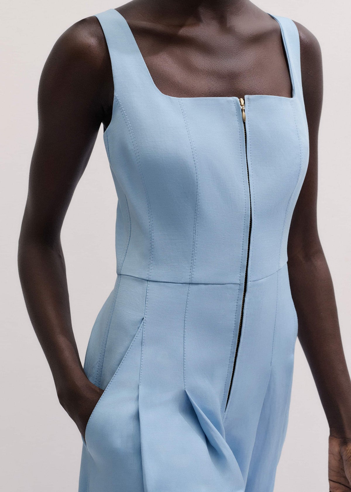ME+EM Clothing Blue Wide-Leg Jumpsuit