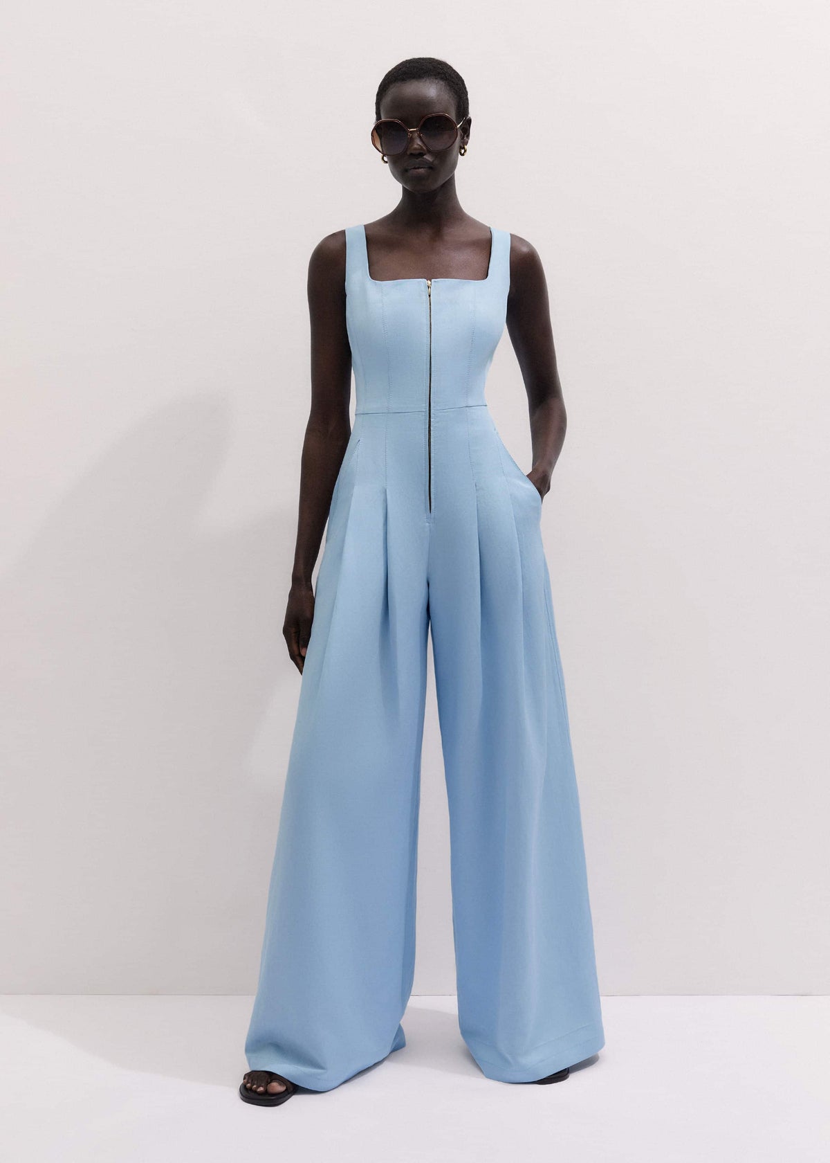 ME+EM Clothing Blue Wide-Leg Jumpsuit