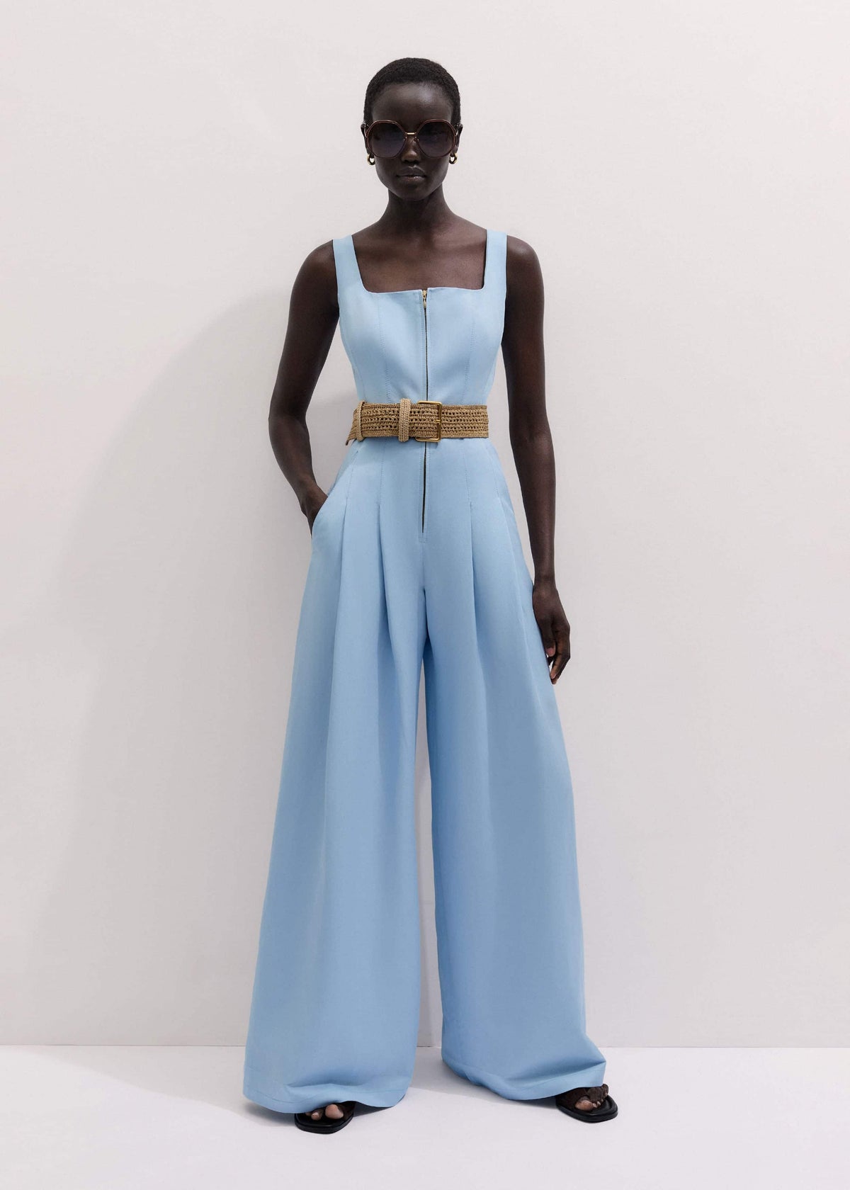 ME+EM Clothing Blue Wide-Leg Jumpsuit