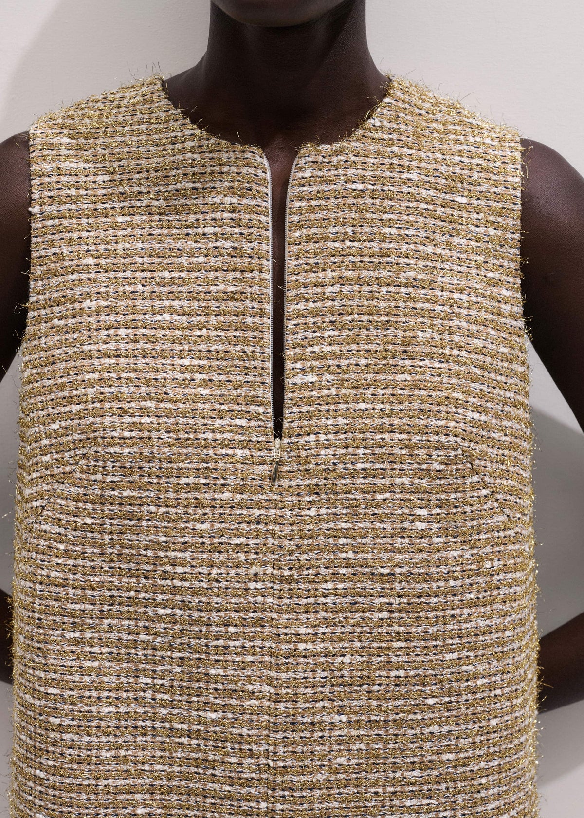 ME+EM Clothing Gold Metallic Mini Dress