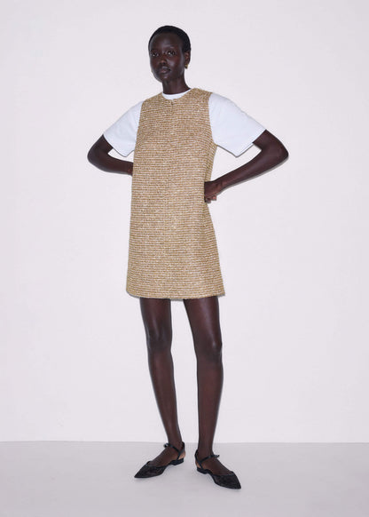 ME+EM Clothing Gold Metallic Mini Dress