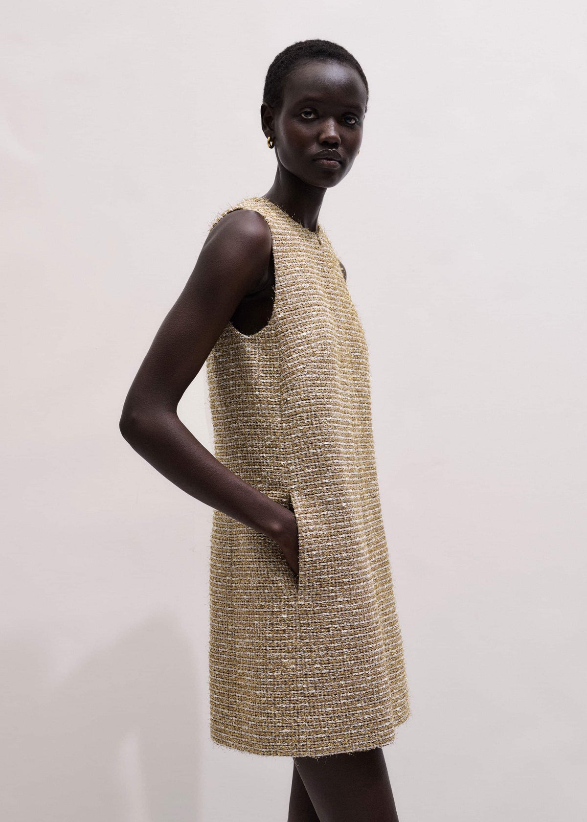 ME+EM Clothing Gold Metallic Mini Dress