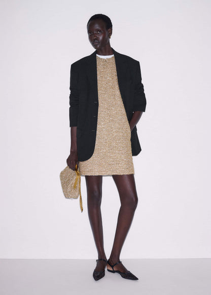 ME+EM Clothing Gold Metallic Mini Dress