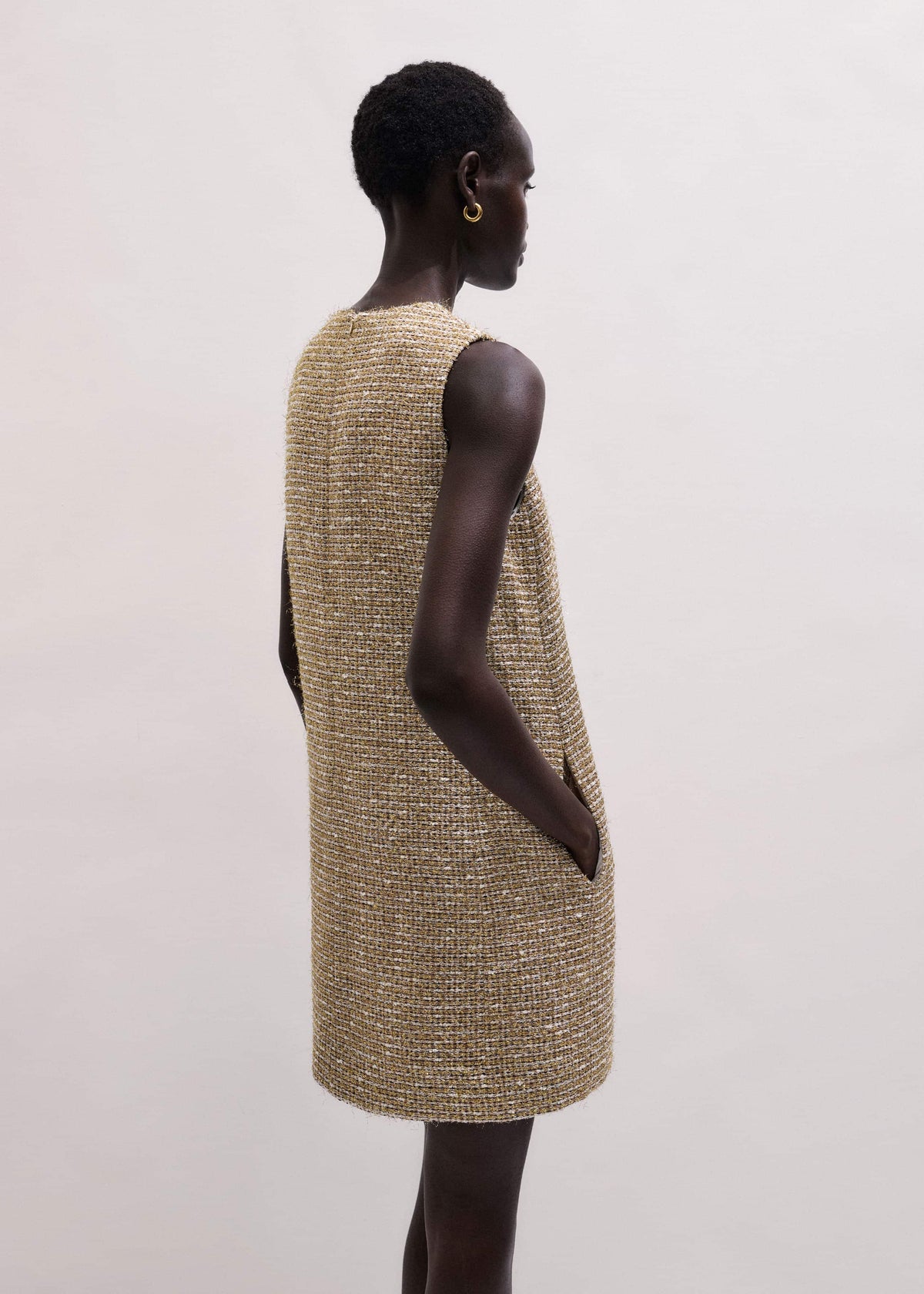 ME+EM Clothing Gold Metallic Mini Dress