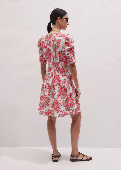 ME+EM Clothing White Cheesecloth Fit + Flare Short Dress