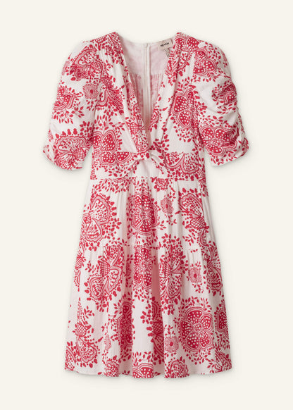 ME+EM Clothing White Cheesecloth Fit + Flare Short Dress
