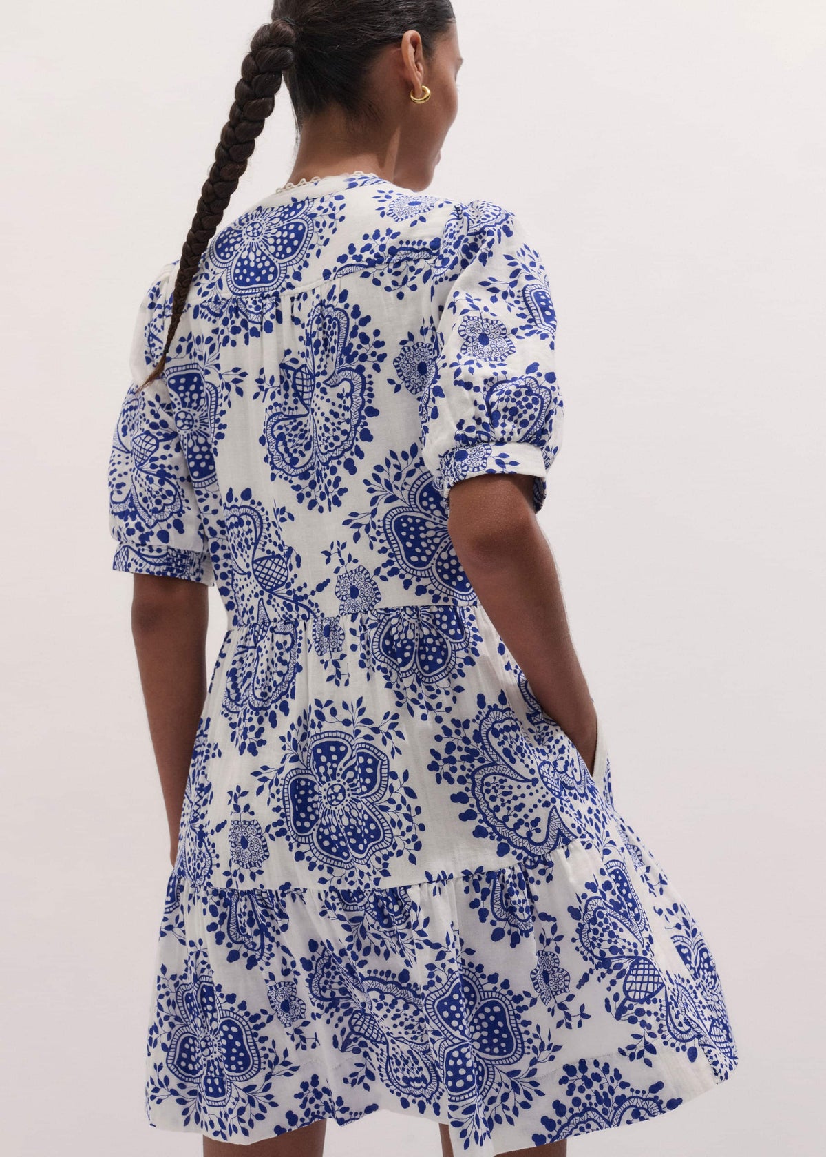 ME+EM Clothing White Cheesecloth Short Swing Dress