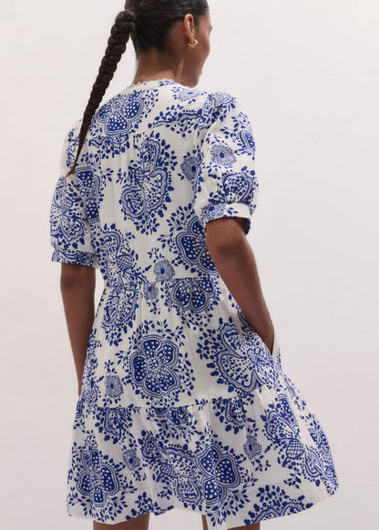ME+EM Clothing White Cheesecloth Short Swing Dress